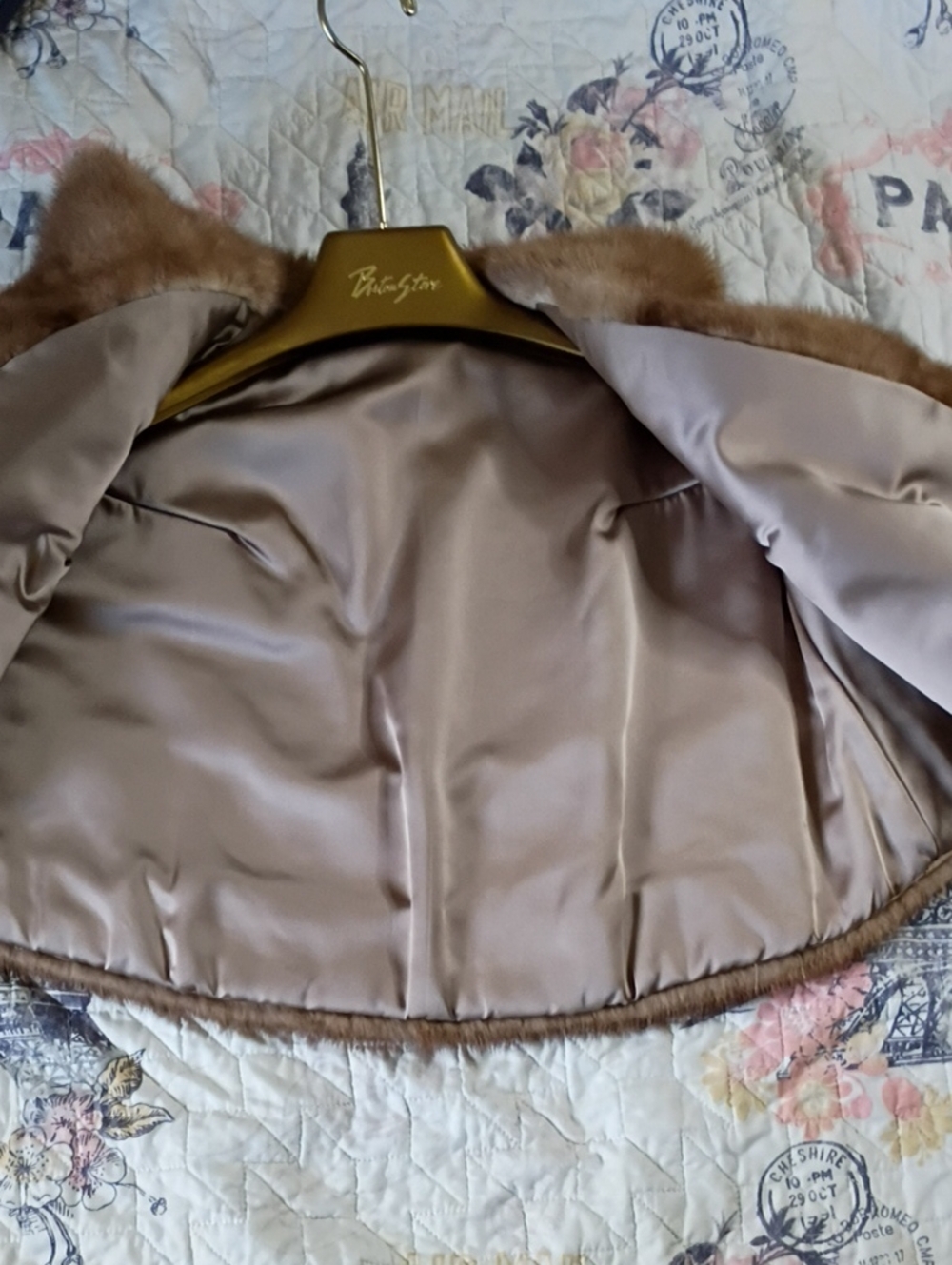 Authentic Brown Fur Short Shrug - 3/4 Sleeve Women’s Jacket - Picture 3 of 11